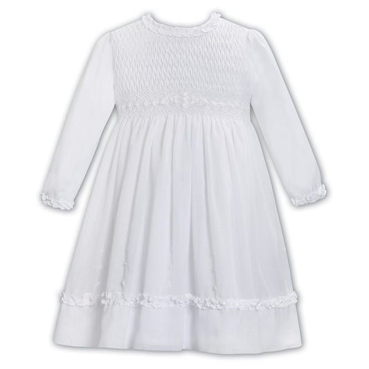 Sarah Louise Girls Dress White/White 013386