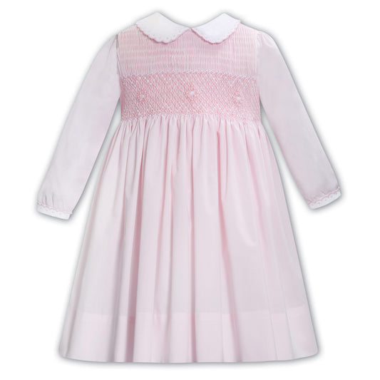 Sarah Louise Girls Dress Pink/White 013387