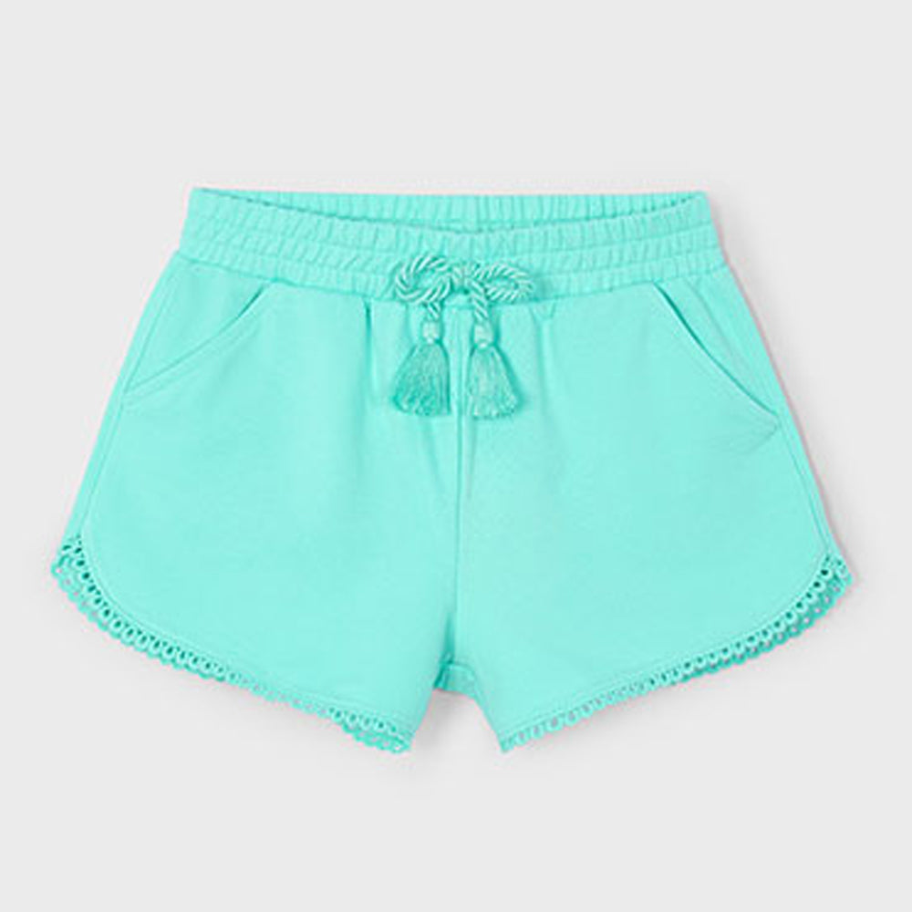 Mayoral Girls Chenille Shorts Aqua 607