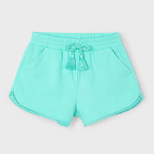 Mayoral Girls Chenille Shorts Aqua 607