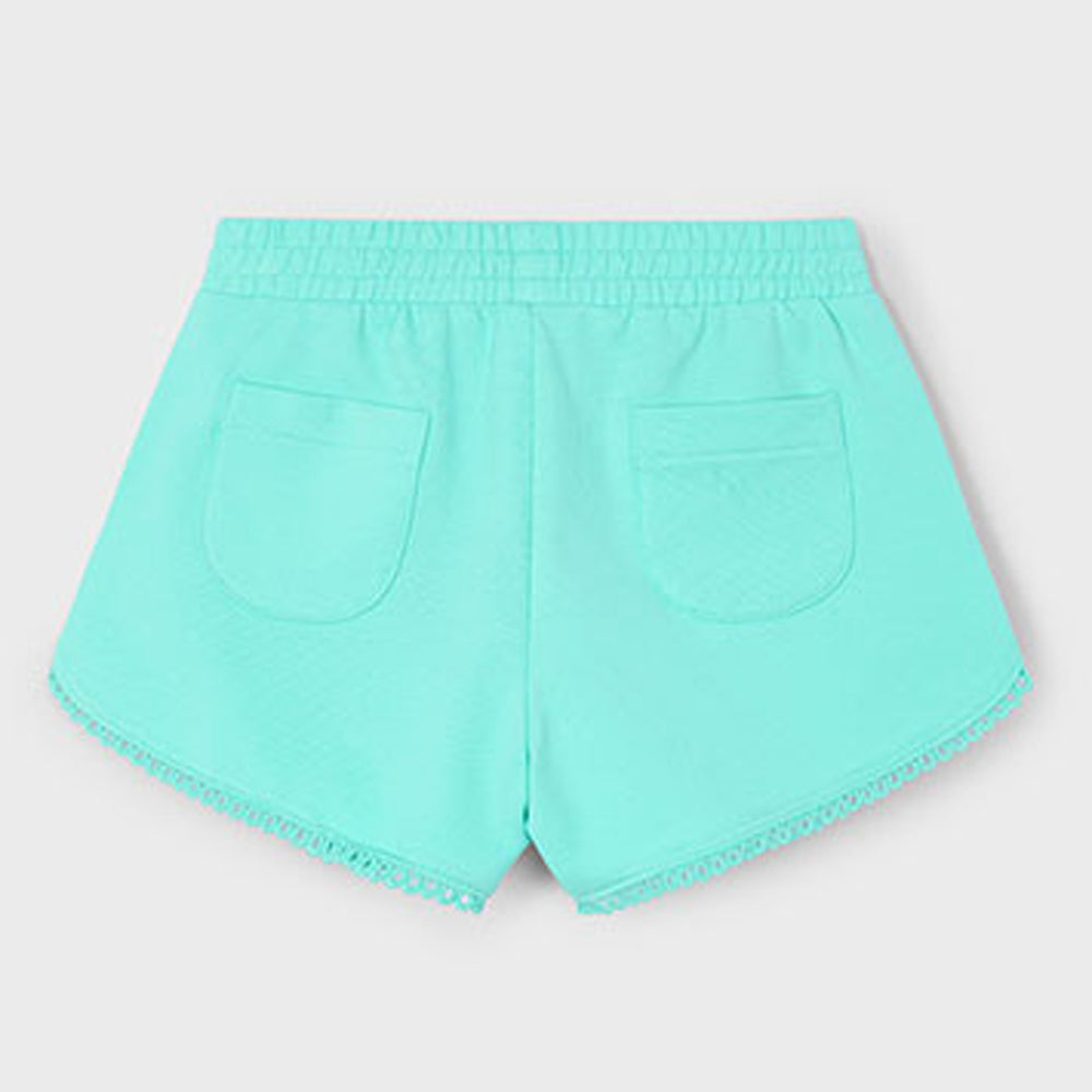 Mayoral Girls Chenille Shorts Aqua 607