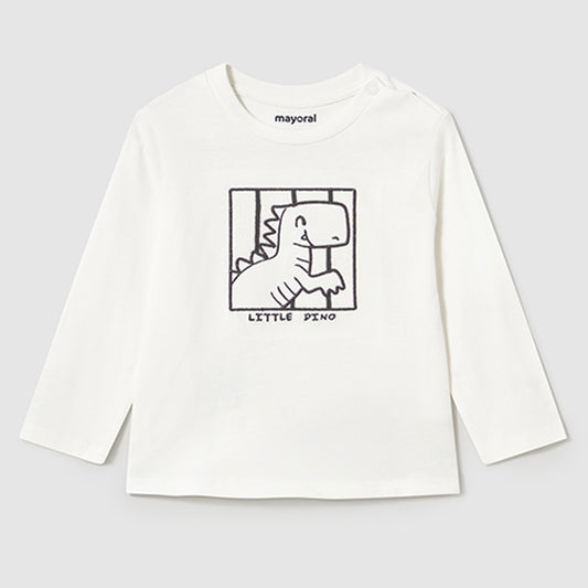 Mayoral Baby Boys L/S T-Shirt Cream 1068