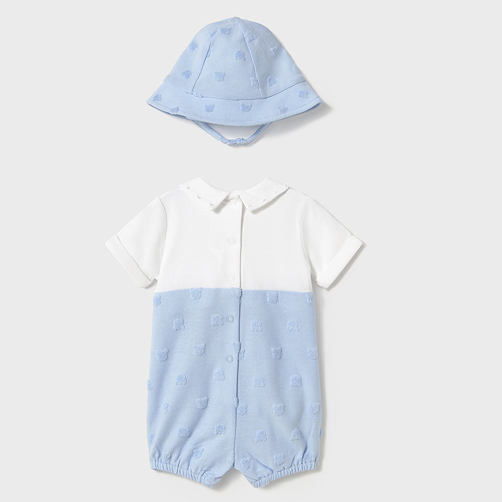 Mayoral Baby Boys Dungaree With Hat Sky 1605