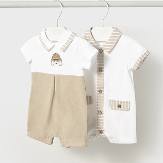 Mayoral Baby Boys 2 Bodysuit Set Wht-Frappe 1705