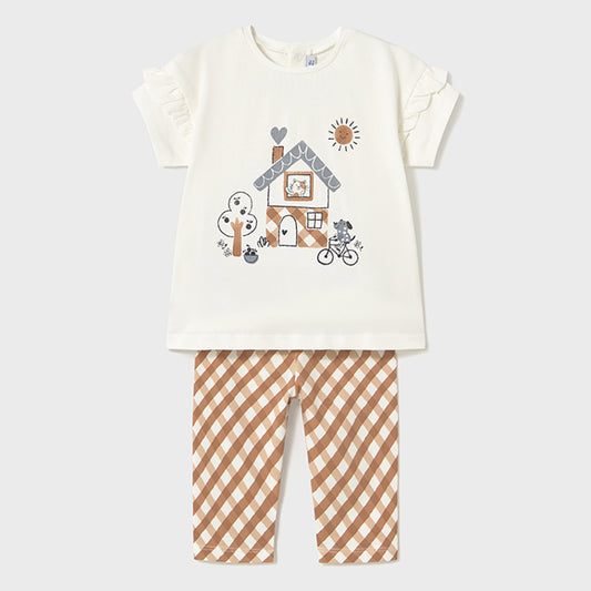 Mayoral Baby Girls Leggings Set Toffee 1739