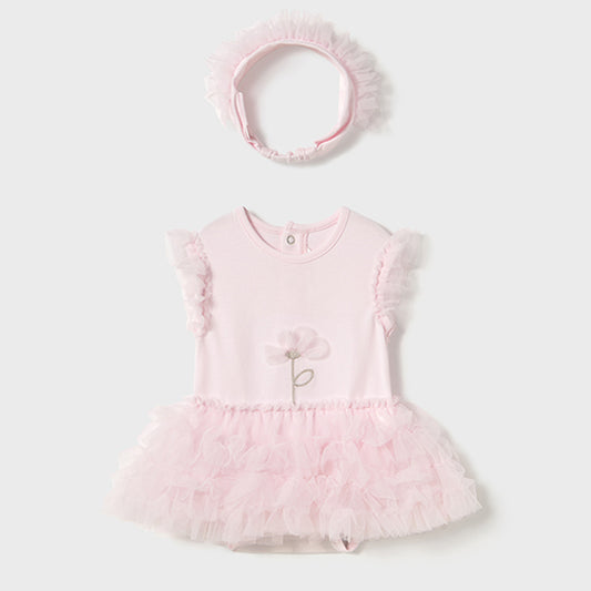 Mayoral Baby Girls Tutu Body With Headband Flower 1756