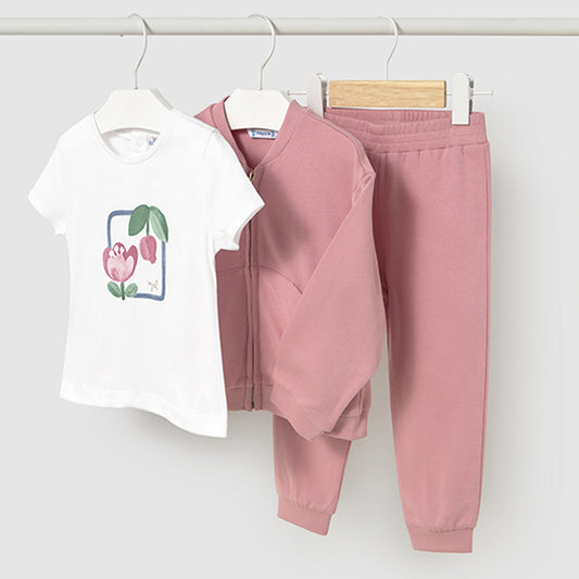 Mayoral Baby Girls 3 Piece Tracksuit Rose 1840