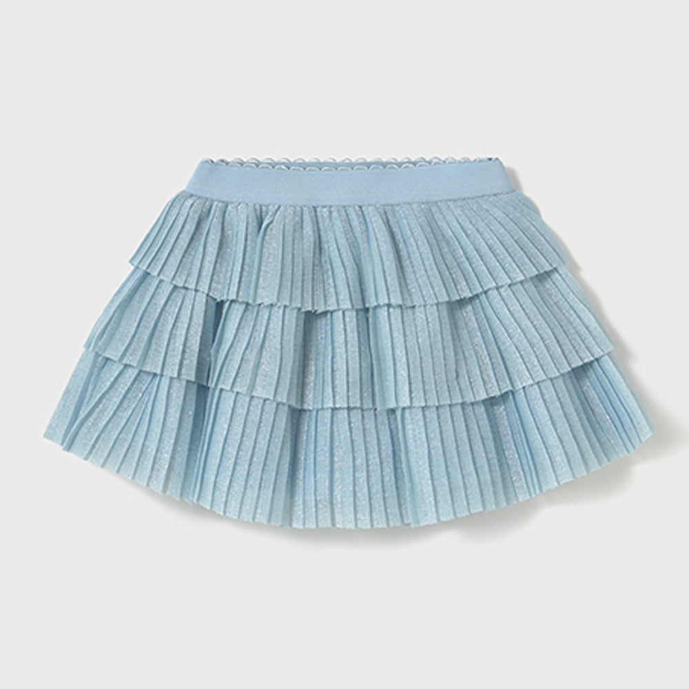 Mayoral Baby Girls Pleated Tulle Skirt Sky 1901