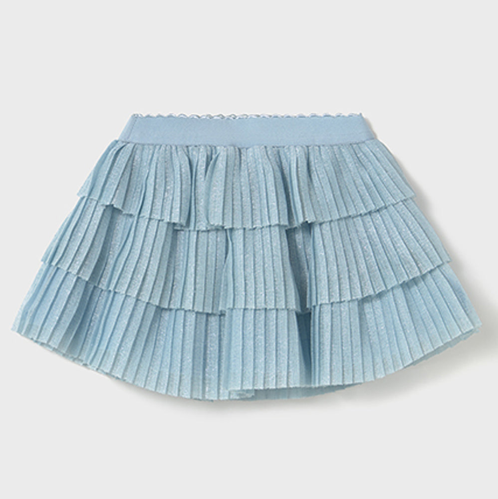 Mayoral Baby Girls Pleated Tulle Skirt Sky 1901