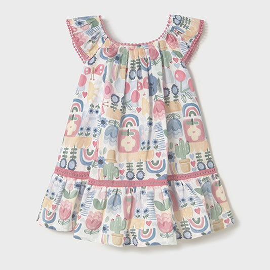 Mayoral Baby Girls Printed Dress Rose 1917