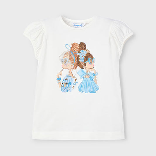 Mayoral Girls S/S Doll T-Shirt Natural 3003