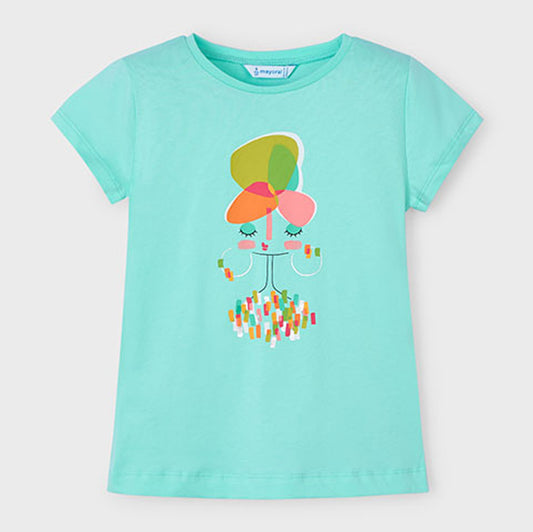 Mayoral Girls S/S T-Shirt Aqua 3014