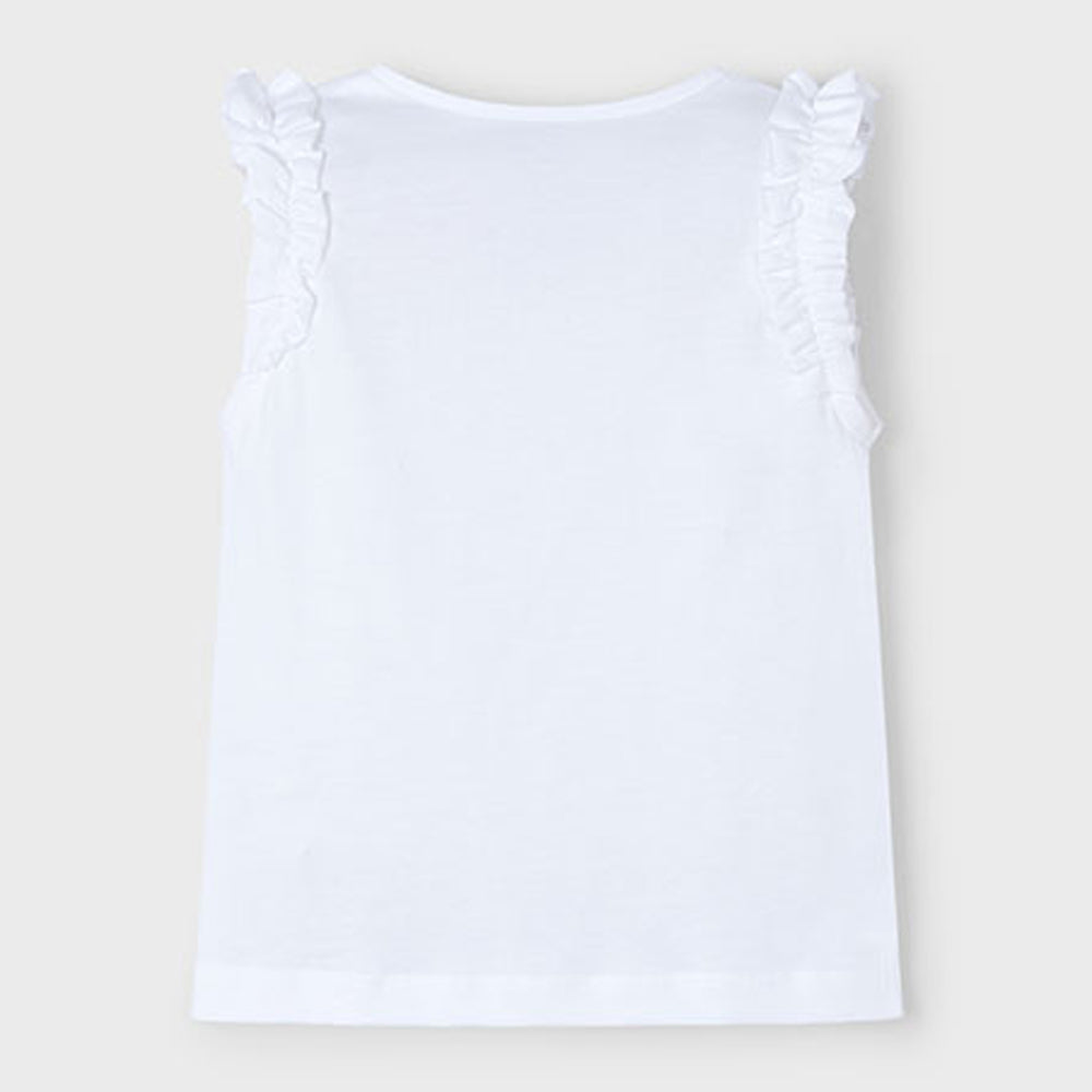 Mayoral Girls Tank Top White Aqua 3021