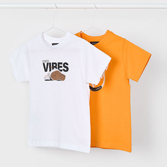 Mayoral Boys 2 S/S T-Shirt Set Orange 3040