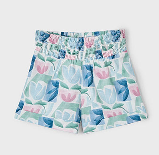 Mayoral Girls Patterned Short Pant Mint 3203