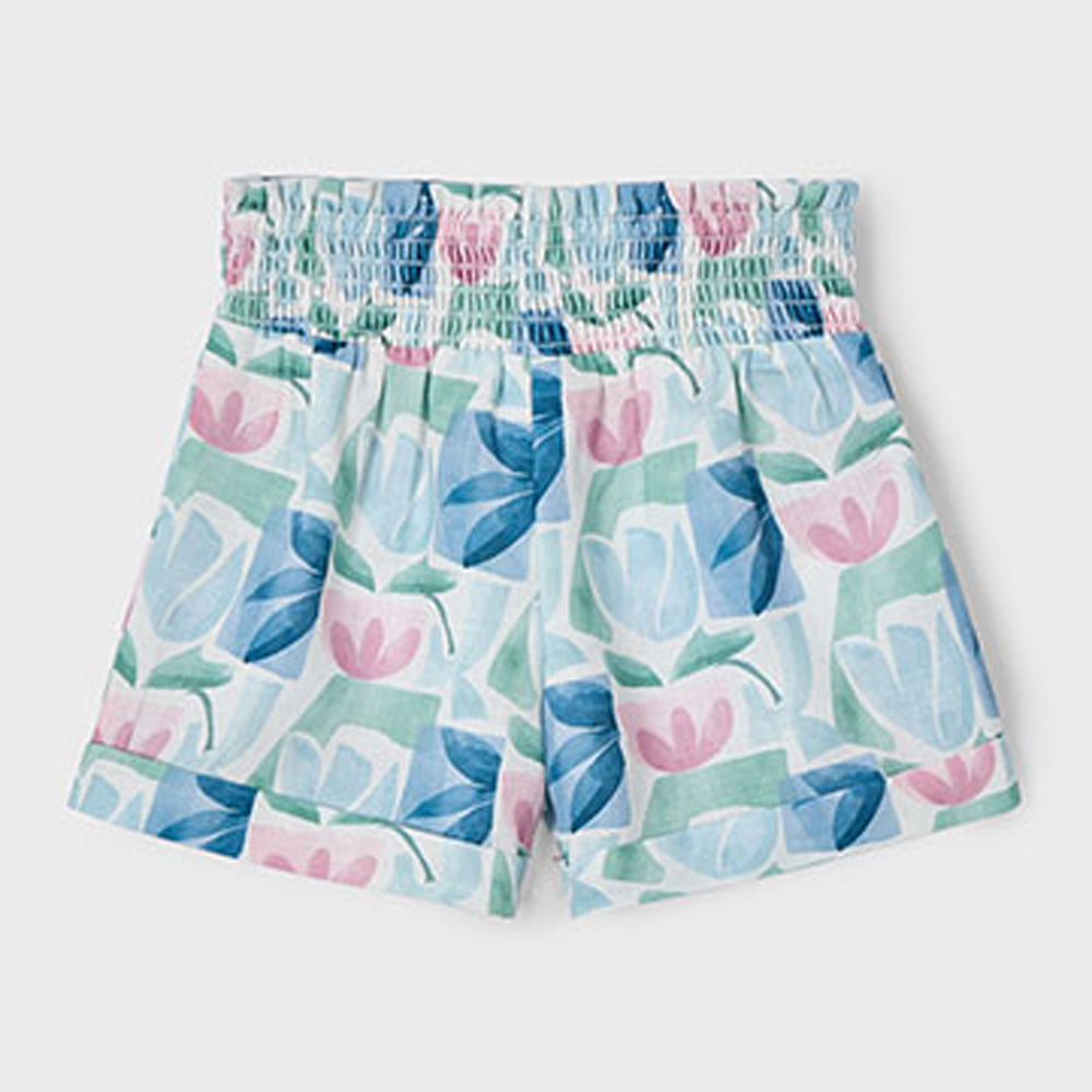 Mayoral Girls Patterned Short Pant Mint 3203