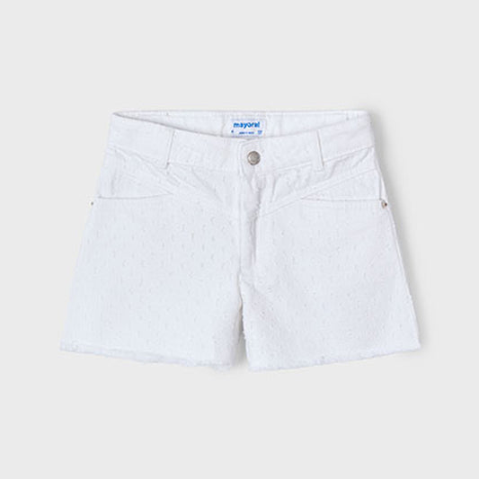 Mayoral Girls Twill Shorts White 3205