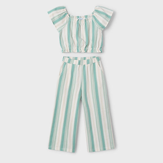 Mayoral Girls Stripes Long Trousers Jade 3560