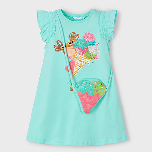 Mayoral Girls Dress Aqua 3940