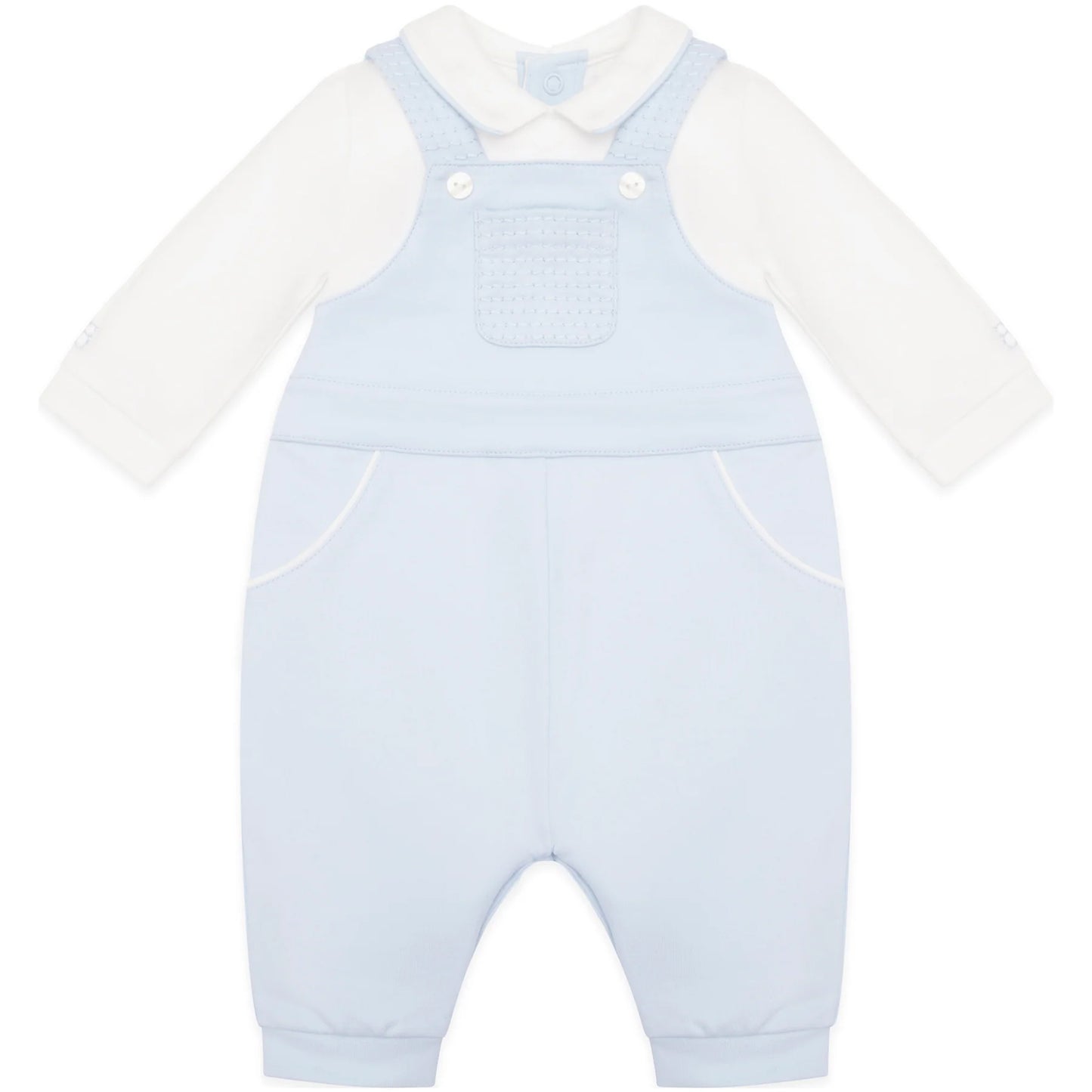 Emile Et Rose 2-In-1 Dungaree With Striped Strap & Pocket Jude Blue 2608PB