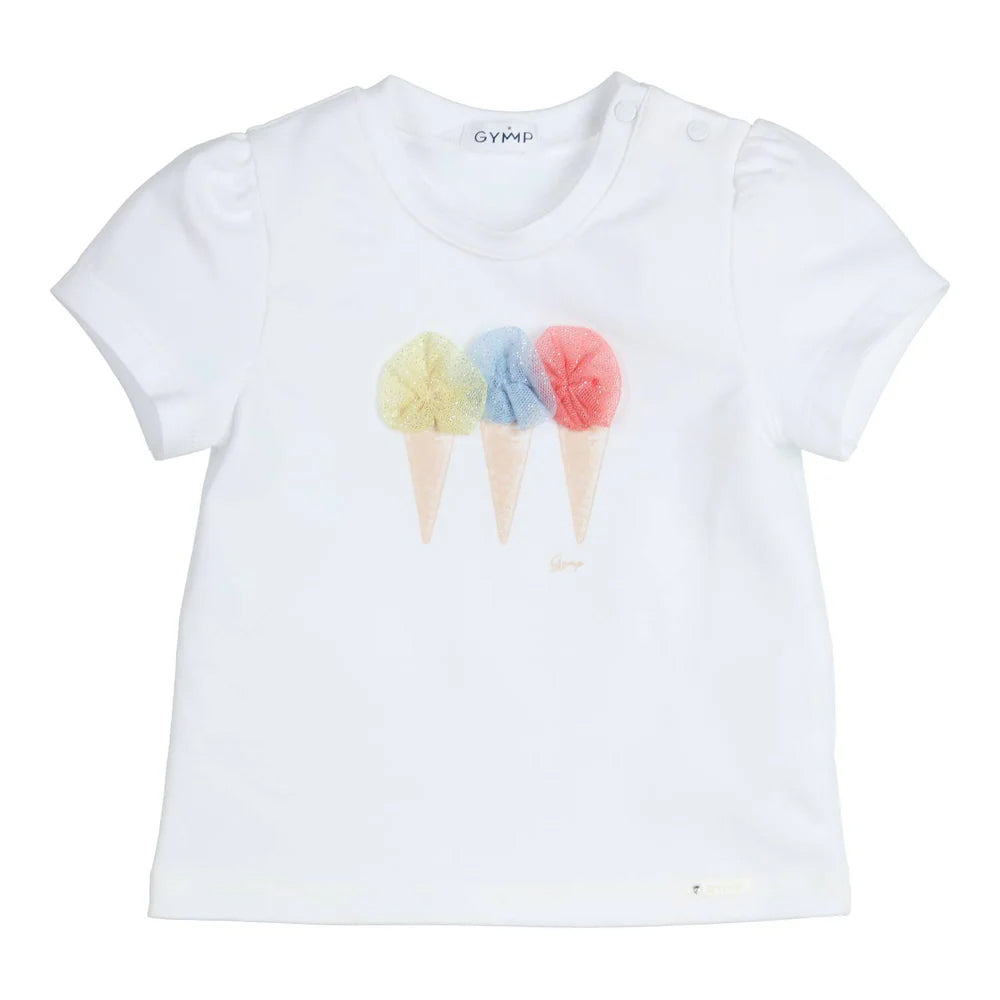 Gymp White T-shirt Aerobic Ice cream 353-5195-10vf