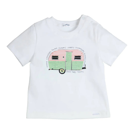 Gymp White T-shirt Aerobic Happy campers 353-5207-20