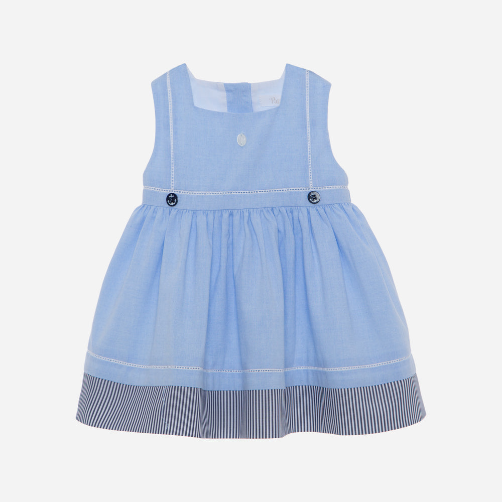 Patachou Melange Blue Baby Girl Dress - Woven Vet4033162