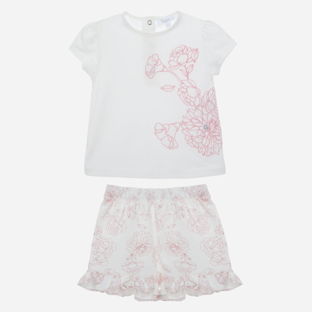 Patachou Pink Toile De Jouy Baby Set 2 Pieces - Knit Con4033209