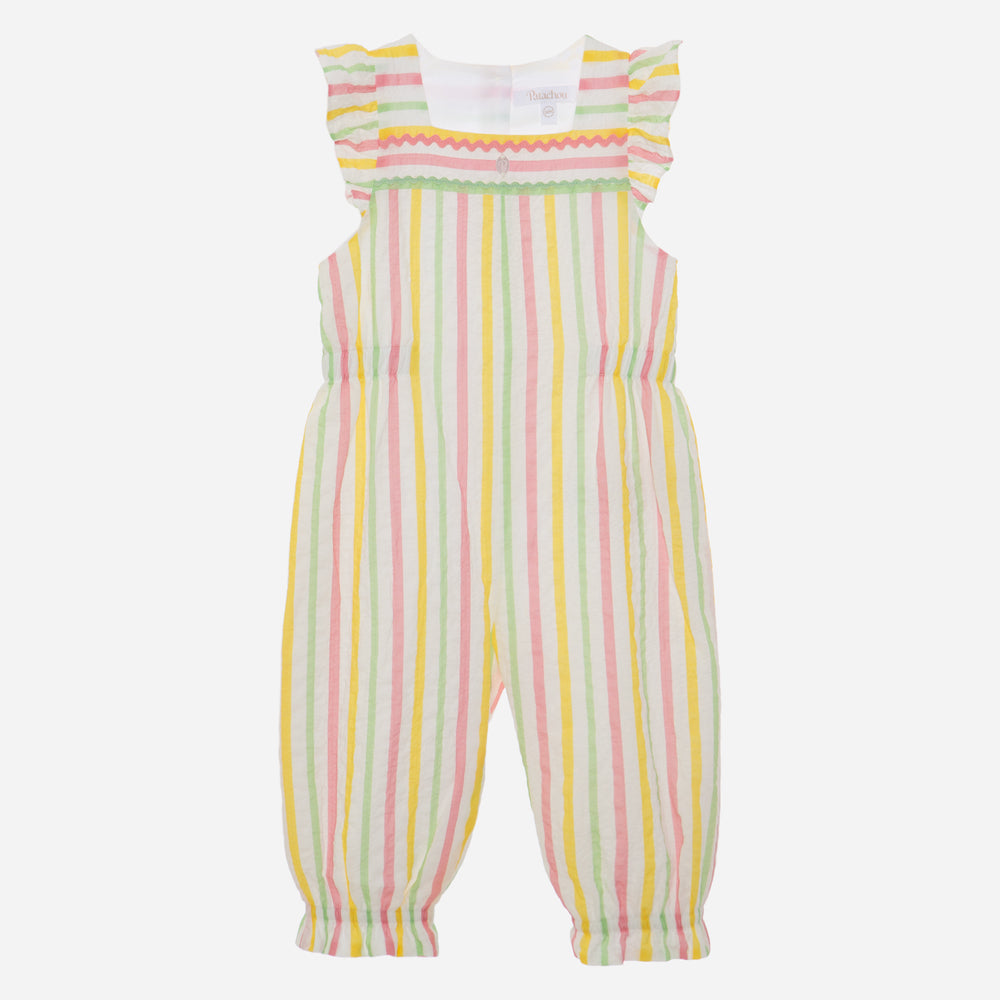 Patachou Colorful Stripes Girl Romper - Woven Mc4033233