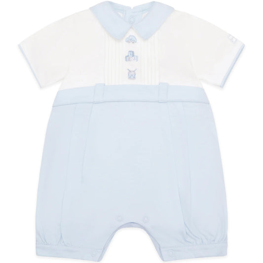 Emile Et Rose Romper With Pleated Yoke & Nursery Toy Jarvis Blue 7338PB