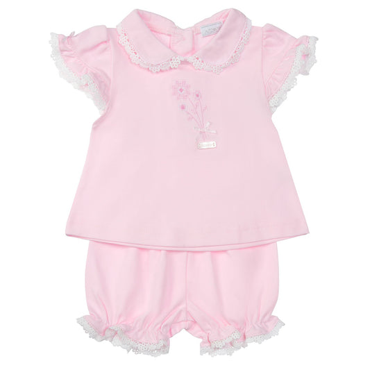 Amore By Kris X Kids Pink Top & Bloomer Petite Fleur 8002