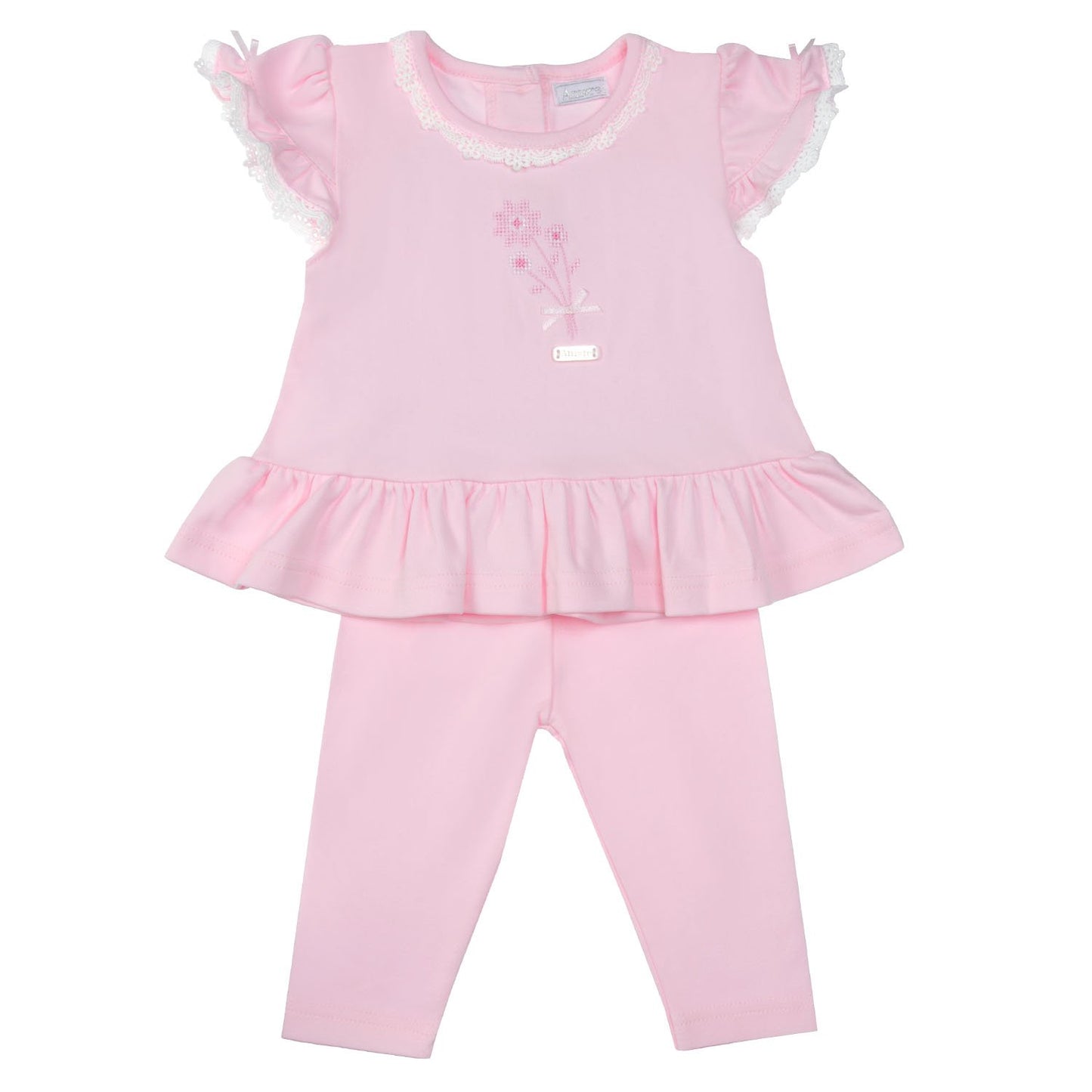 Amore By Kris X Kids Pink Top & Legging Petite Fleur 8003