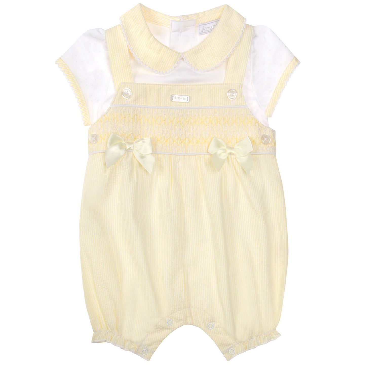 Amore By Kris X Kids Yellow Dungaree Set Lemon Drop 8045