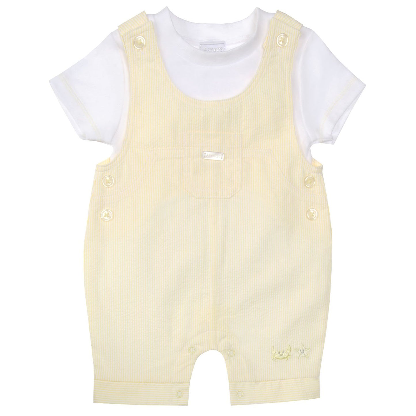 Amore By Kris X Kids Yellow Dungaree Set Sunny Seaside 8047