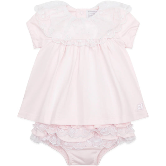 Emile Et Rose 2Pc Jersey Short Dress & Frilly Pants Janais Pink 8467PP