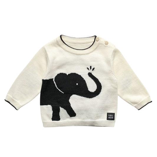 Fable & Bear Natural White/Black Elephant Jumper H23-03