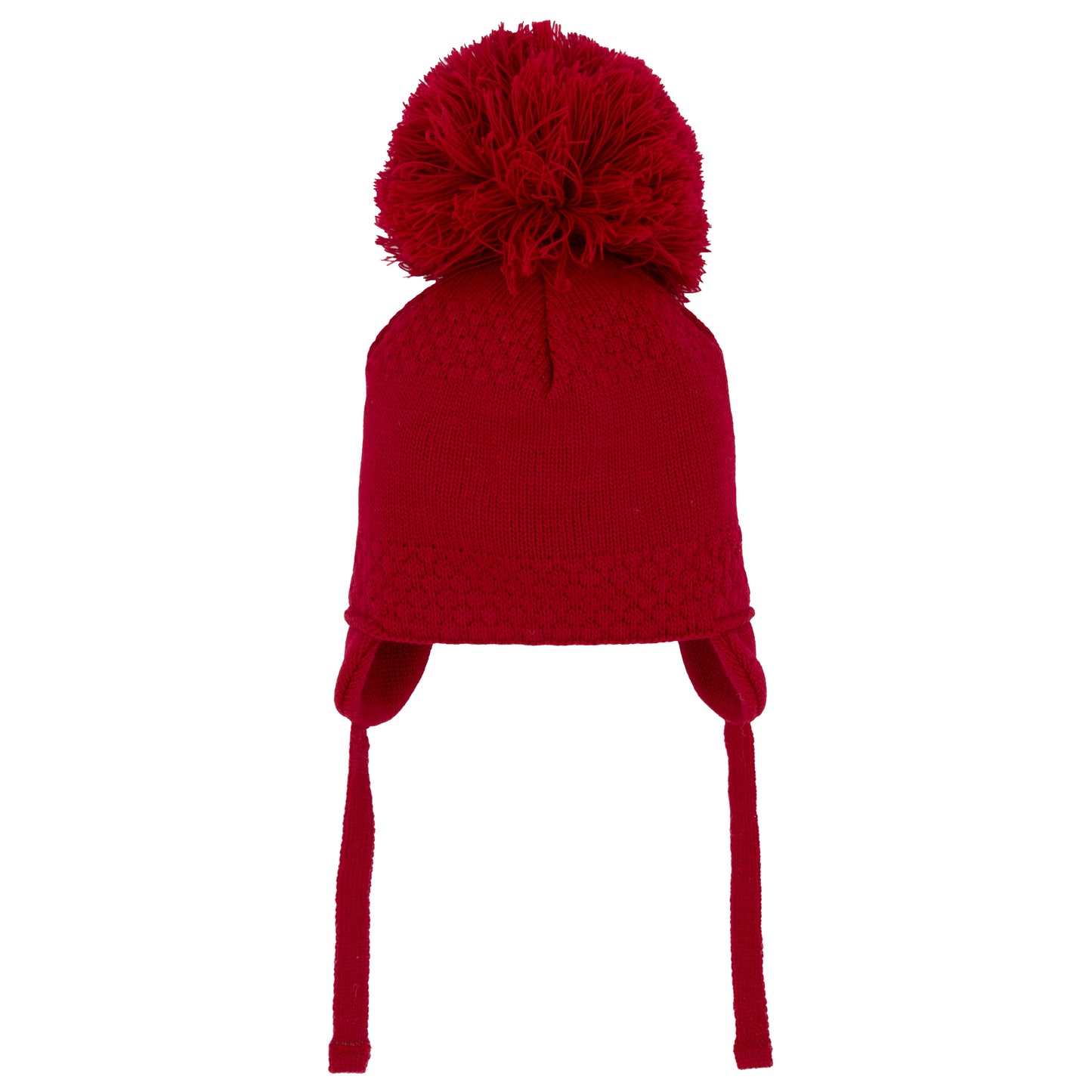 Pastels & Co Bobbie Single Pom With Stripe Knit Red Hat A-110L