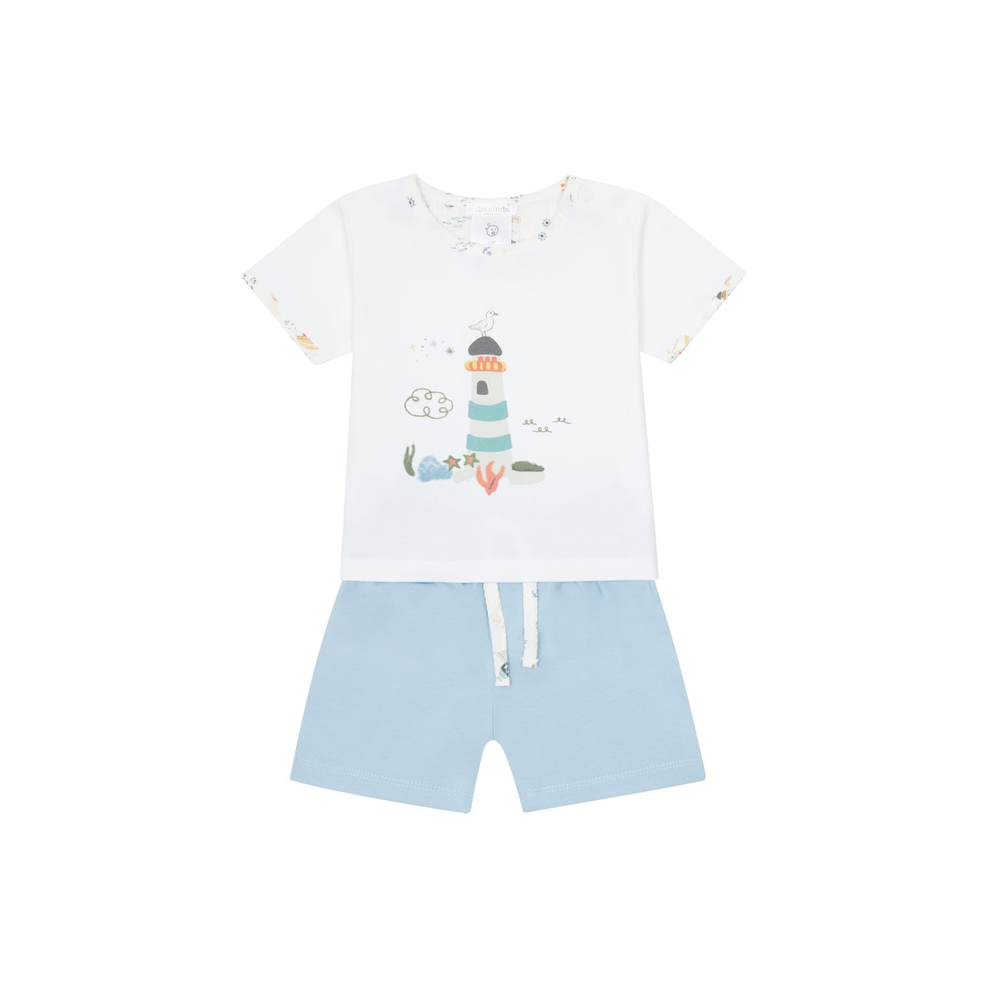 Deolinda White/Blue Miami Shorts Set Dbv25811