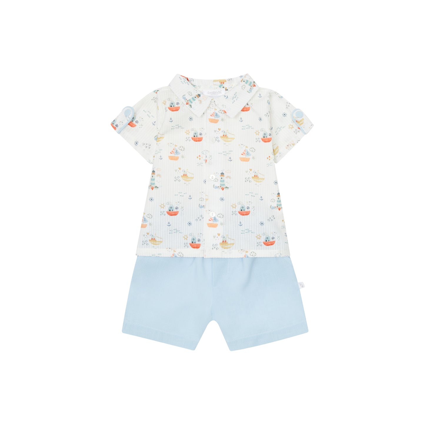 Deolinda White/Blue Miami Shorts Set Dbv25812