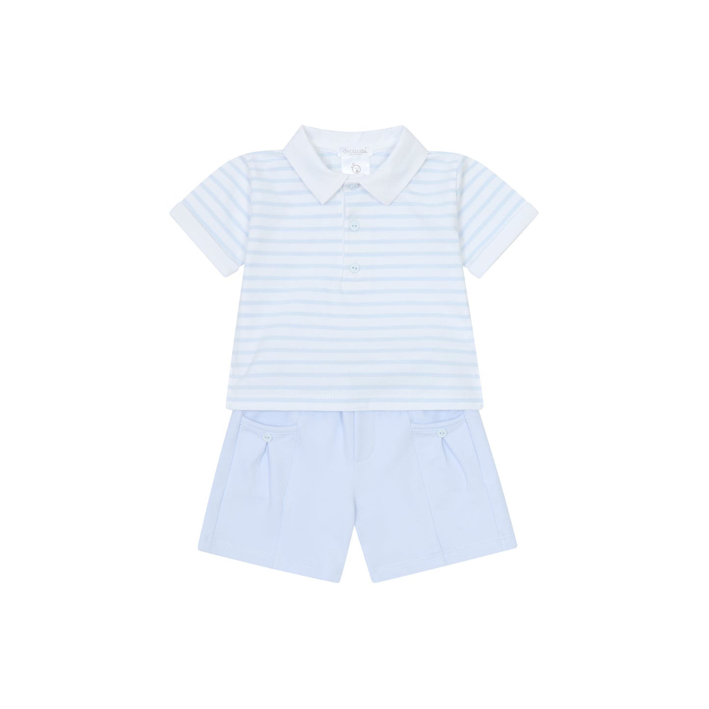 Deolinda Blue/White Gino  Short Set Dbv25829