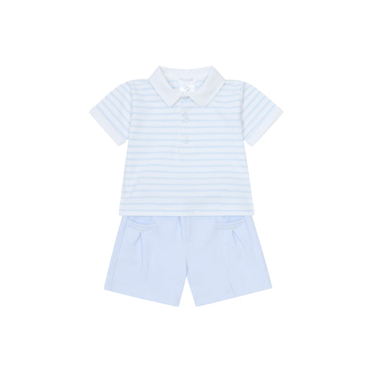 Deolinda Blue/White Gino  Short Set Dbv25829