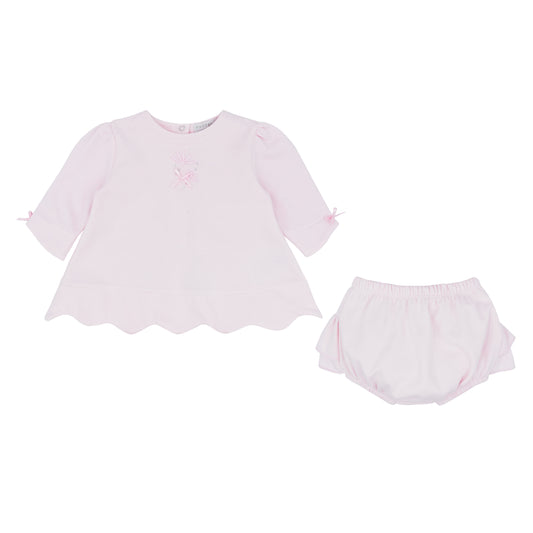 Pastels & Co Girls Classic Hugs 2 Pc Romper Set Pa-703J